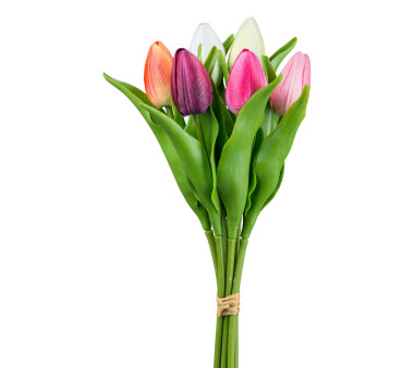 Kunstblume Tulpenbund, 6 Blüten, 3er Set, Farbe...