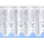 Jacquard-Bistro-Gardine TRIXIE, mit Stangendurchzug, Blütenmotiv, halbtransparent, Farbe weiß