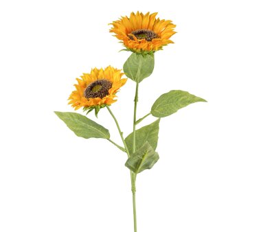 Kunstblume Sonnenblume mit 2 Blüten, 3er Set, Farbe...