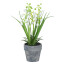 Kunstpflanze Maiglöckchen, 4er Set, Farbe weiß, inkl. grauem Natur-Topf, Höhe ca. 18 cm