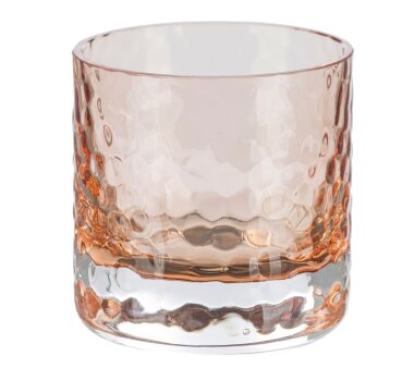 Glas-Windlicht BOLERO, 4er Set, Farbe apricot, ca. 6,5x6,5x6,5 cm