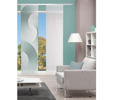 VISION S Schiebevorhang BEXON in Bambus-Optik, Digitaldruck, halbtransparent, petrol, Größe BxH 60x260 cm