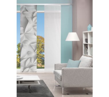 VISION S Schiebevorhang FLYNN in Bambus-Optik, Digitaldruck, halbtransparent, grau, Größe BxH 60x260 cm