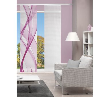 VISION S Schiebevorhang PACOLIA in Bambus-Optik, Digitaldruck, halbtransparent, pink, Größe BxH 60x260 cm