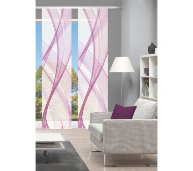 VISION S Flächenvorhänge Set 2er PACOLIA, halbtransparent, Höhe 260 cm, pink