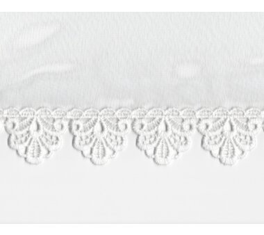 Raffgardine Elena mit Faltenband 1:3 Farbe weiß, Spitzenhöhe 5 cm