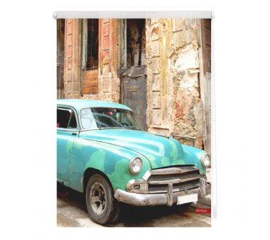 Lichtblick Rollo Klemmfix, ohne Bohren, blickdicht, Kuba - Farbe türkis-braun